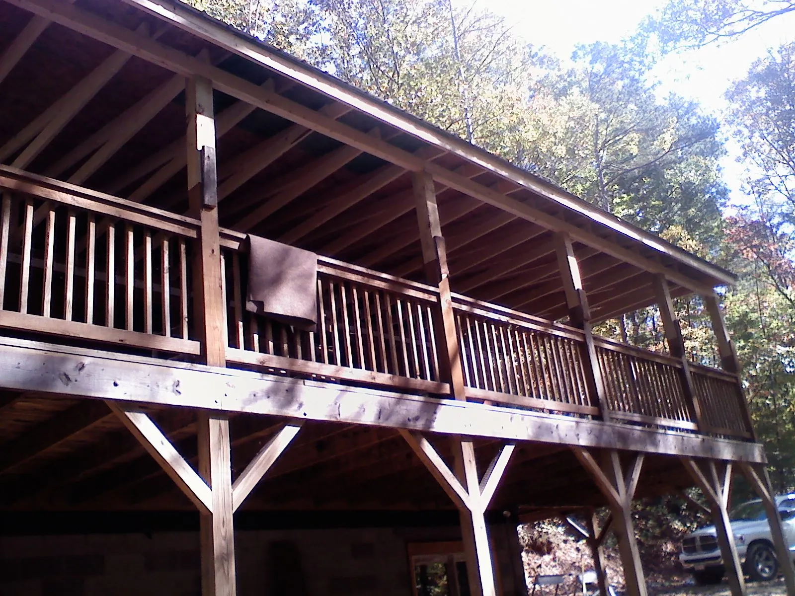 Timber framing under a new elevated porch and deck — Roof Leak Repair in La Vergne by Roofing Brothers